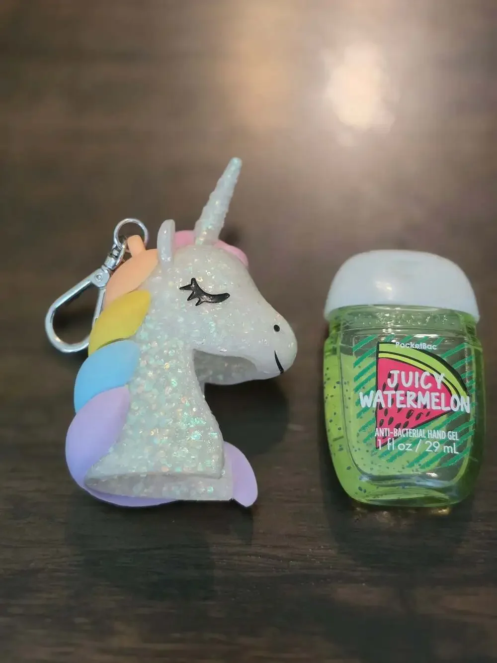 BBW Glitter Unicorn PocketBac Hand Sanitizer Holder + Juicy Watermelon Sanitizer